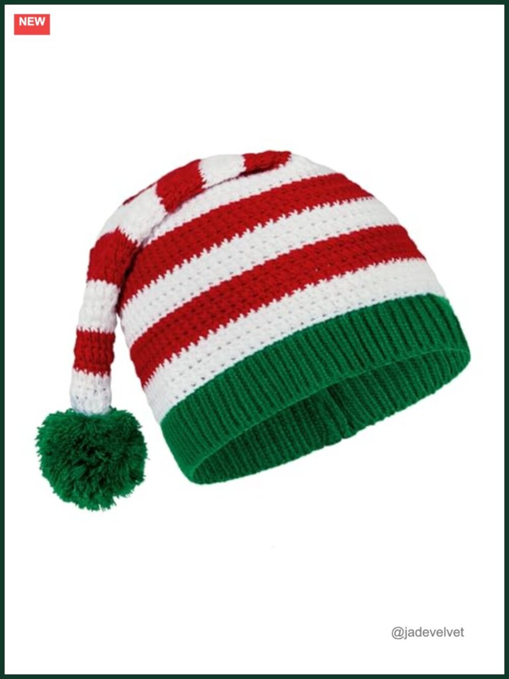 Slouchy Santa Beanie Knit Christmas Hat Adult One Size